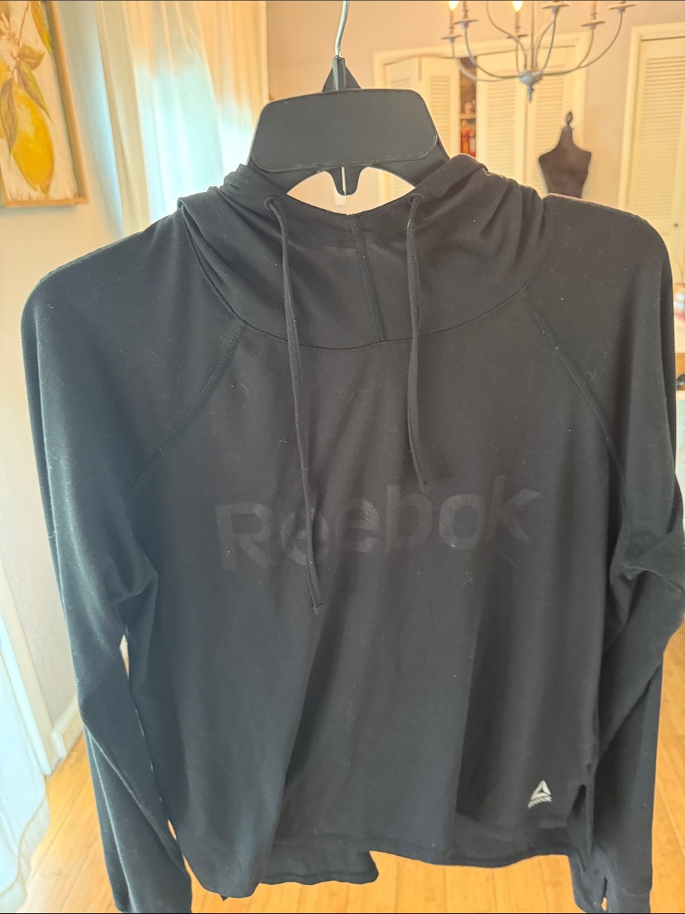 Reebok Black Pullover Hoodie with Subtle Logo